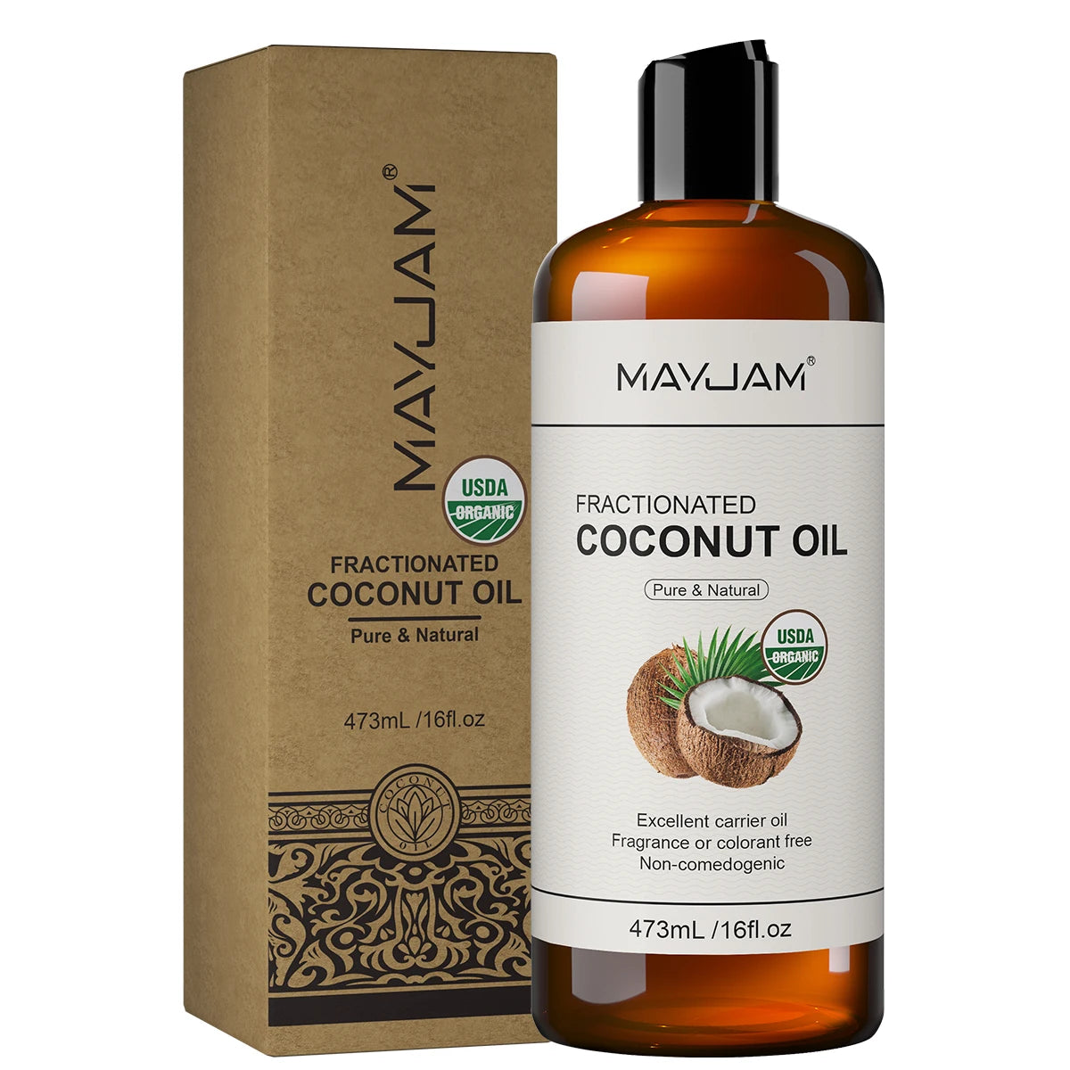 Huiles Végétales Pures MAYJAM 473ml – Argan, Jojoba, Coco, Amande Douce & Plus – CLEVI Paris