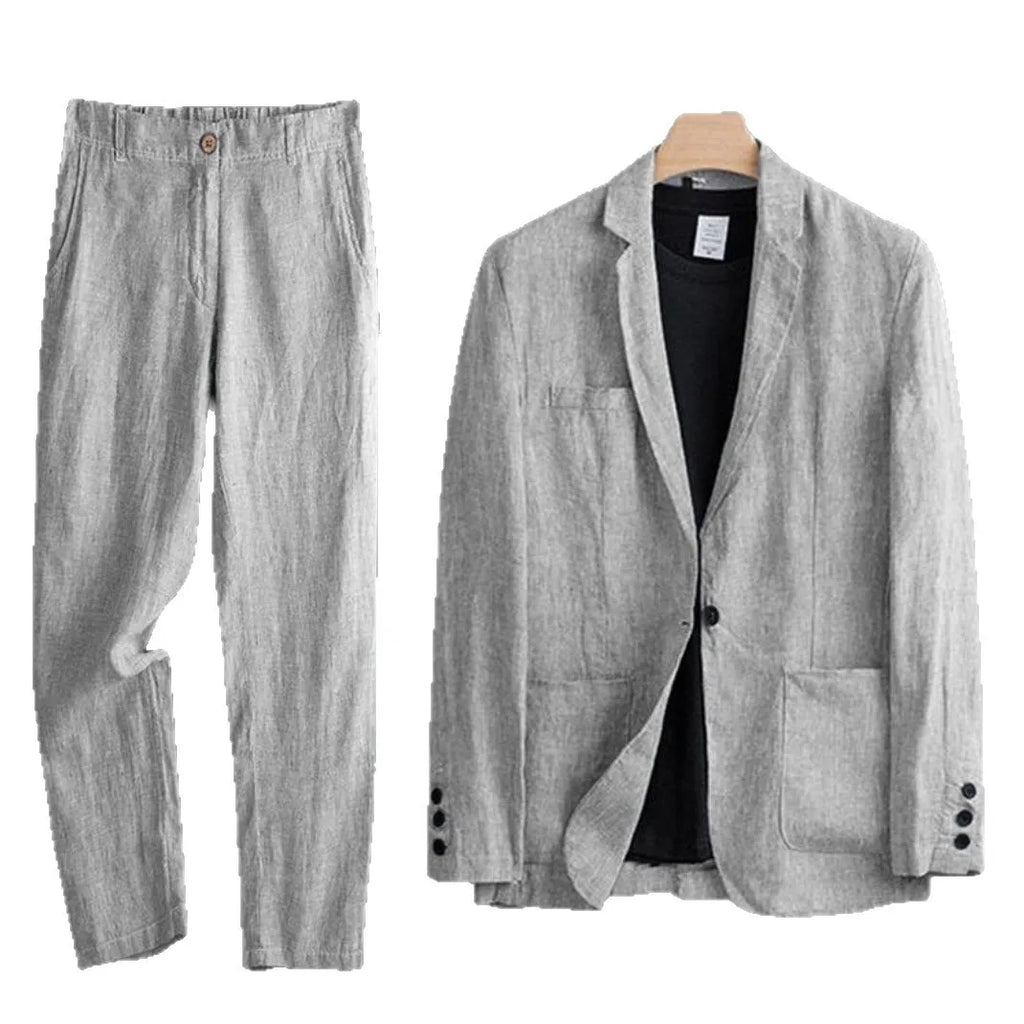 Costume Homme 2 Pièces Lin Léger Slim Fit – CLEVI Paris