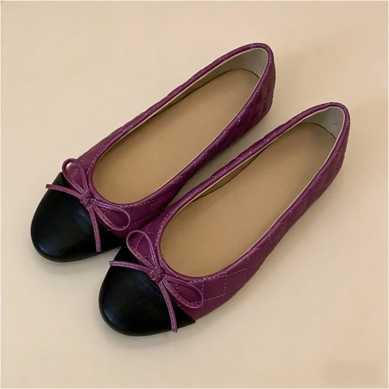 Ballerines femme à nœud et bout rond – CLEVI Paris