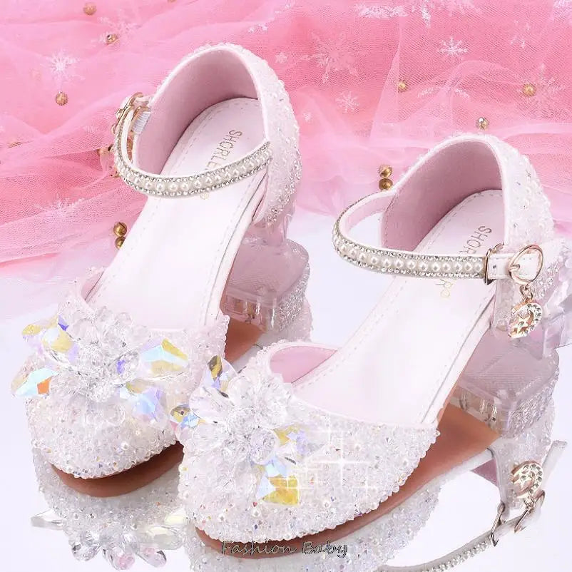Sandales de cérémonie enfant à strass – CLEVI Paris