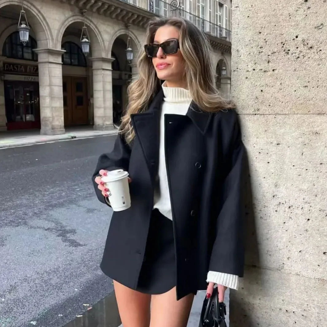 Manteau court femme Shpmishal coupe ample – CLEVI Paris