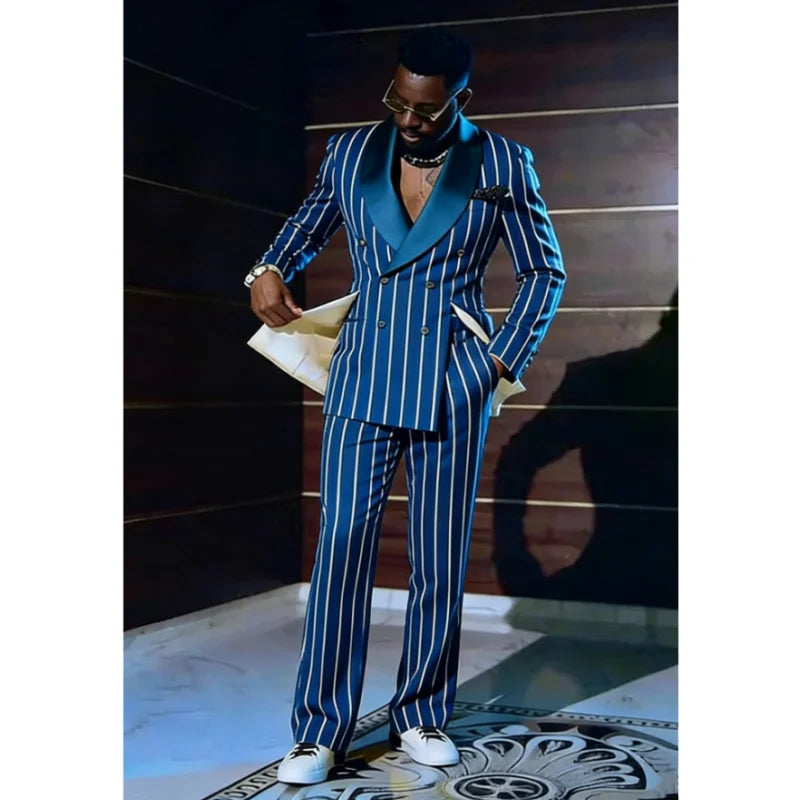 Costume homme rayé 2 pièces – CLEVI Paris