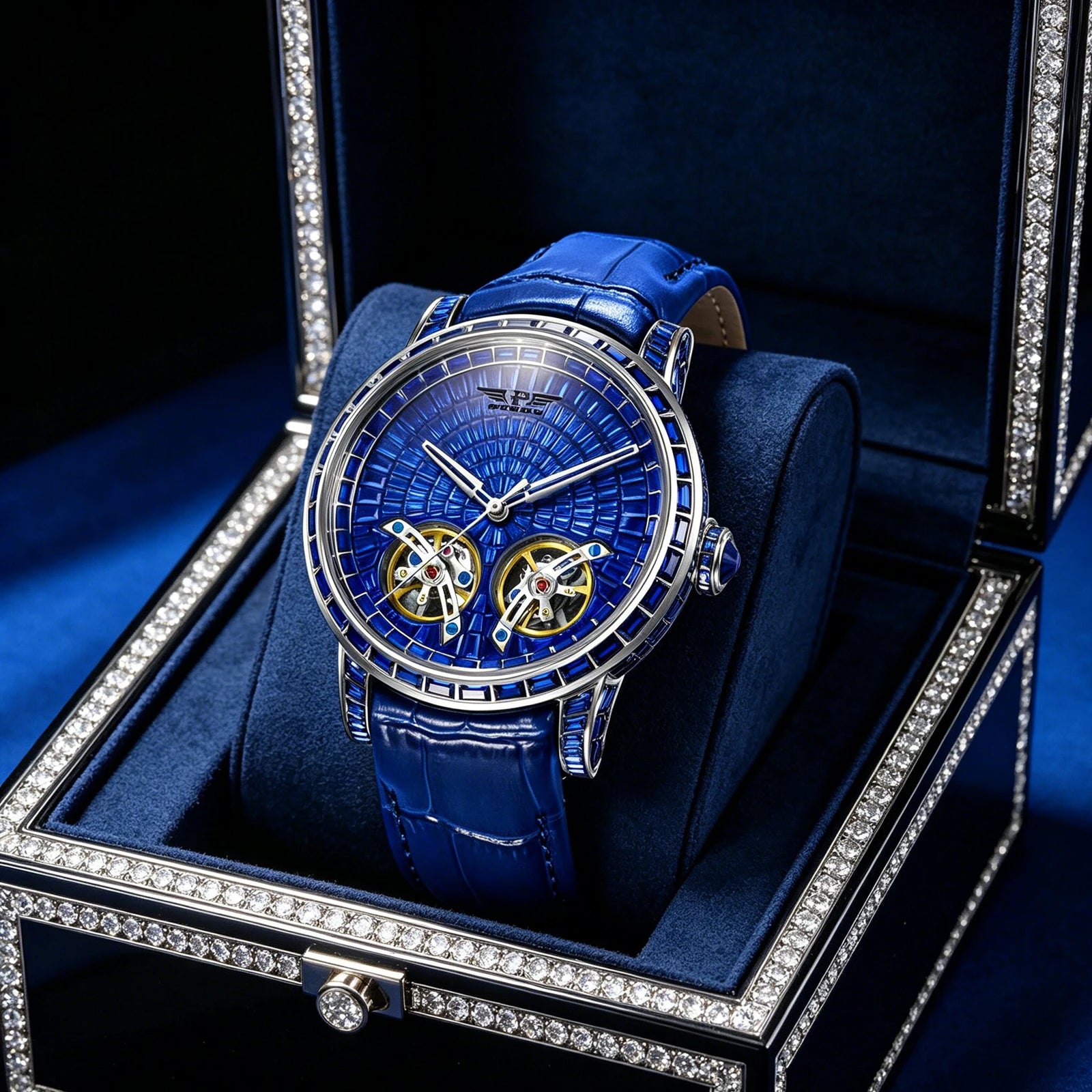 Montre Homme Double Tourbillon Serti Diamants Pindu PD6656 – CLEVI Paris
