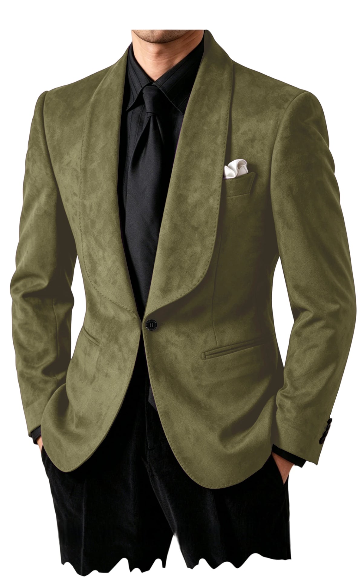 Blazer homme en suédine col châle – CLEVI Paris
