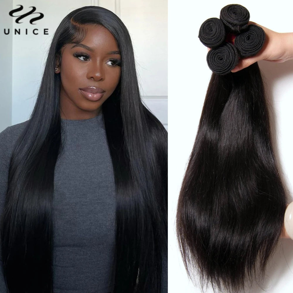 Extensions Cheveux Humains Straight Brésiliennes 100% Remy Hair 1/3/4 Mèches 8-30 Pouces Couleur Naturelle – CLEVI Paris