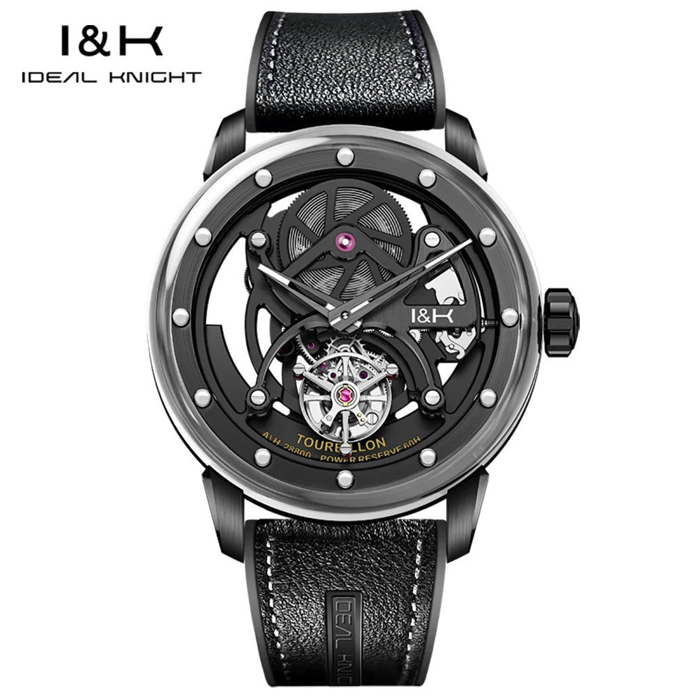 Ideal Knight 6809 Montre Homme Tourbillon Automatique Squelette Saphir 5ATM – CLEVI Paris