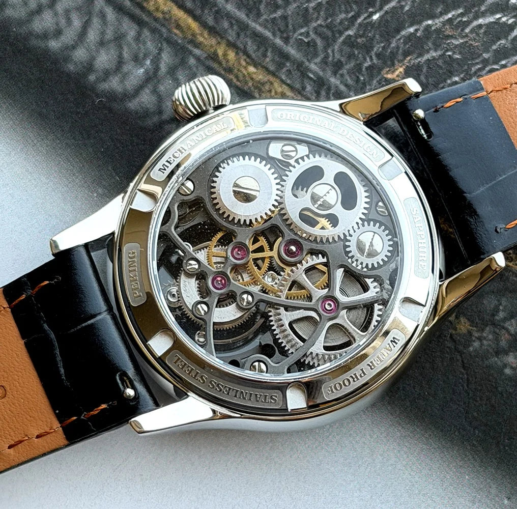 MERKUR Montre Homme Tourbillon Squelette Mécanique Saphir Cuir 42mm 5ATM – CLEVI Paris