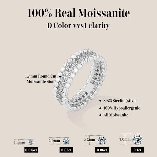 Bague Moissanite Éternelle D VVS1 Argent 925 – CLEVI Paris