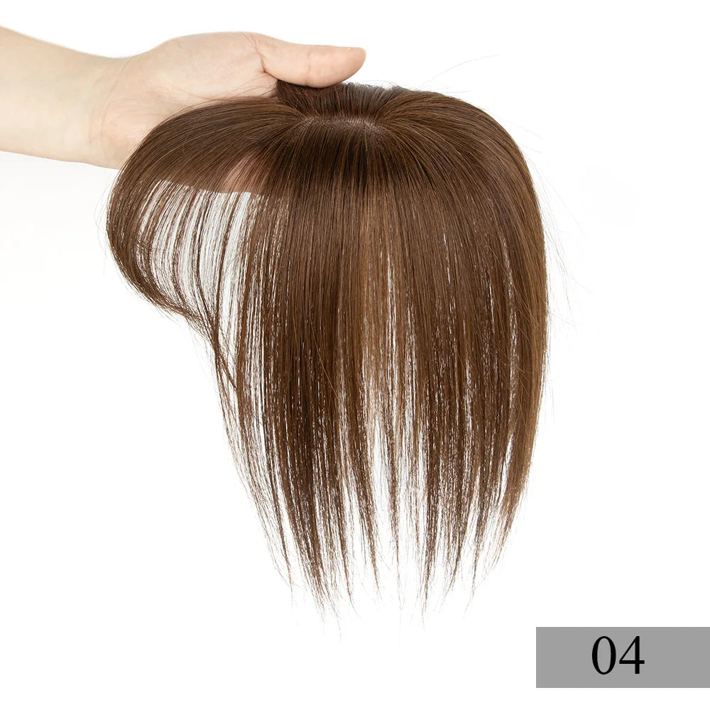 Topper Capillaire Femme avec Frange Cheveux Humains Remy Base 5x9cm Clips – CLEVI Paris
