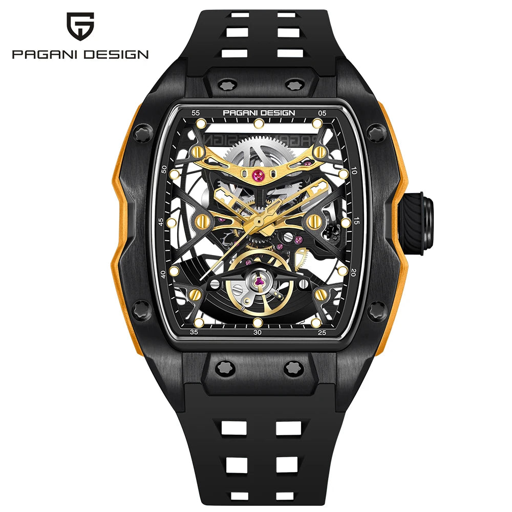 Montre Homme Automatique Squelette Tonneau Caoutchouc Pagani Design PD-YS018 – CLEVI Paris