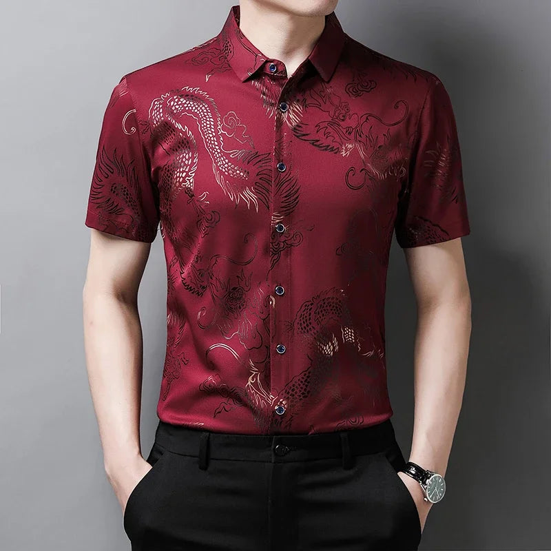 Chemise Homme Imprimée à Manches Courtes – CLEVI Paris