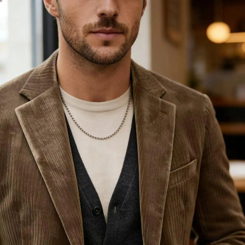 Blazer homme en velours côtelé, coupe ajustée – CLEVI Paris