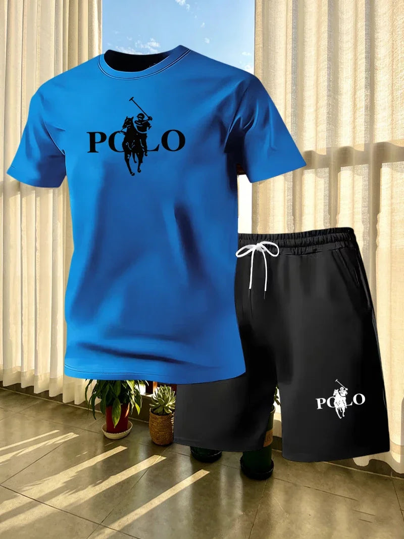 Ensemble homme imprimé t-shirt et short à poches – CLEVI Paris
