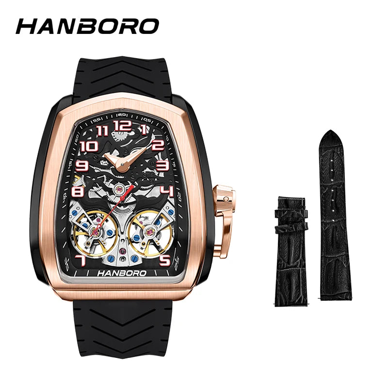 Montre Homme Automatique Double Volant Boîtier Racing Hanboro 985 – CLEVI Paris
