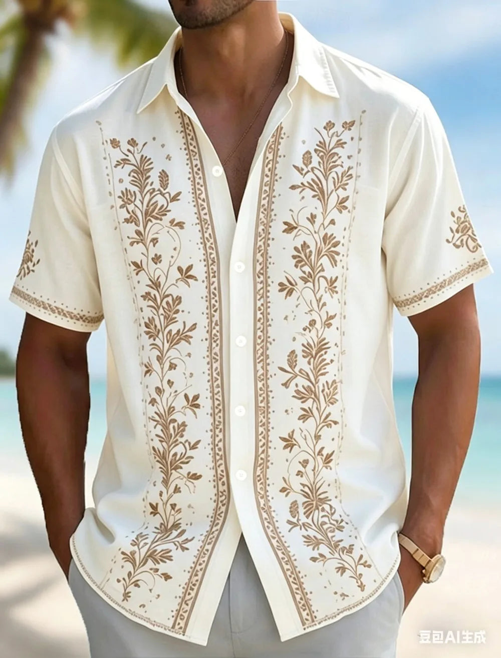 Chemise homme en lin à manches courtes – CLEVI Paris