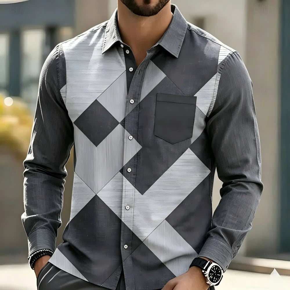 Chemise homme patchwork à carreaux – CLEVI Paris