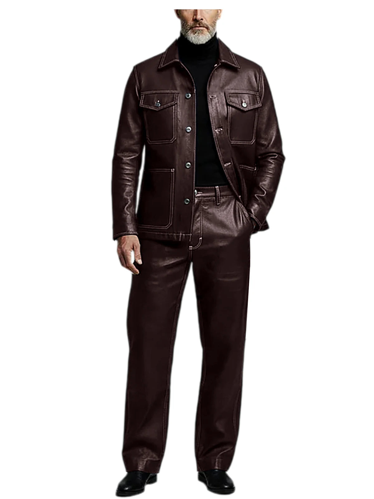 Ensemble Cuir PU Homme 2 Pièces – CLEVI Paris