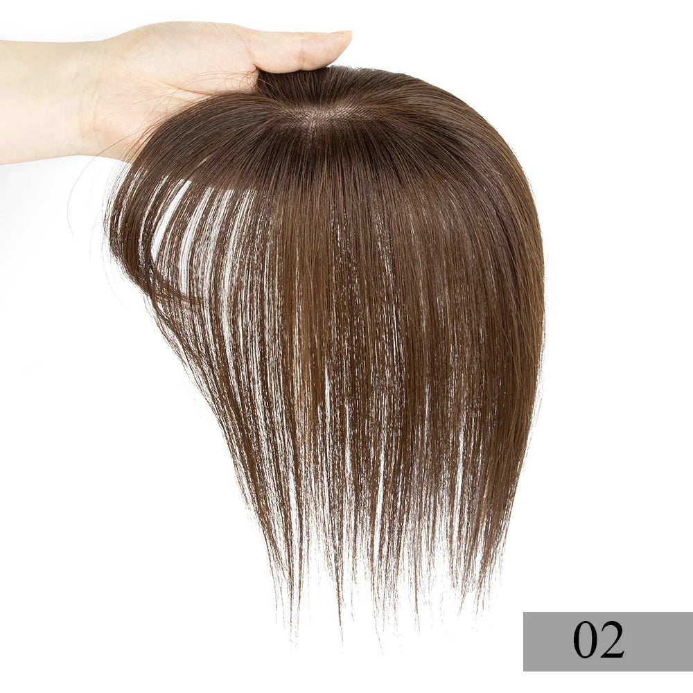 Topper Capillaire Femme avec Frange Cheveux Humains Remy Base 5x9cm Clips – CLEVI Paris