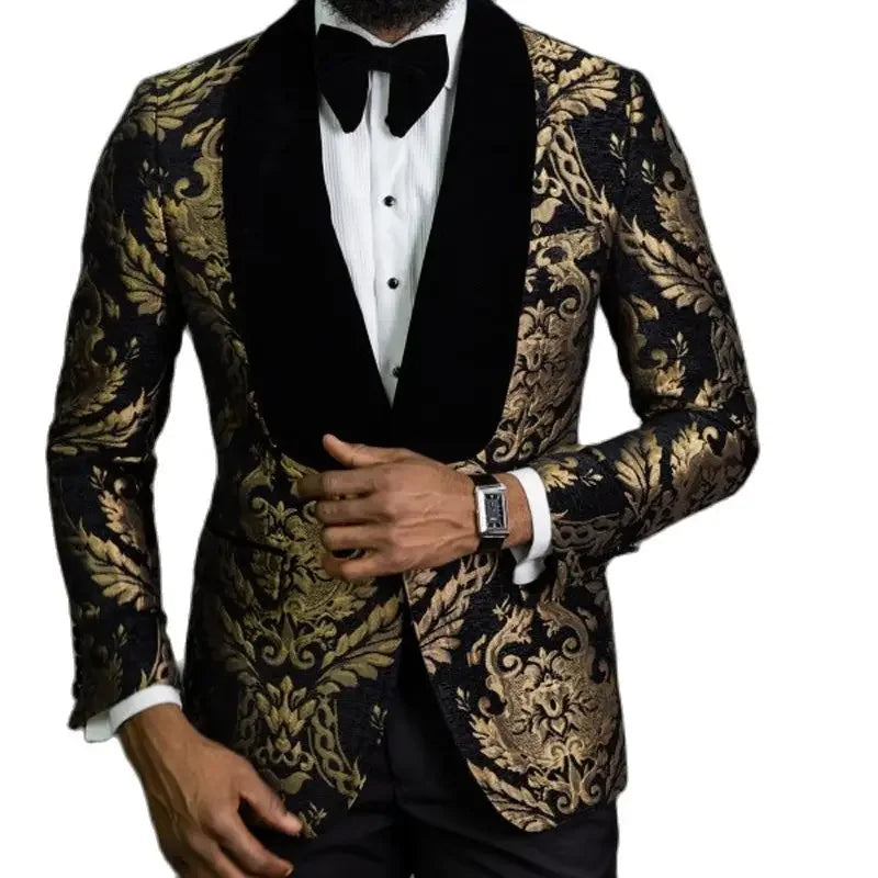 Smoking Homme Jacquard Floral – CLEVI Paris
