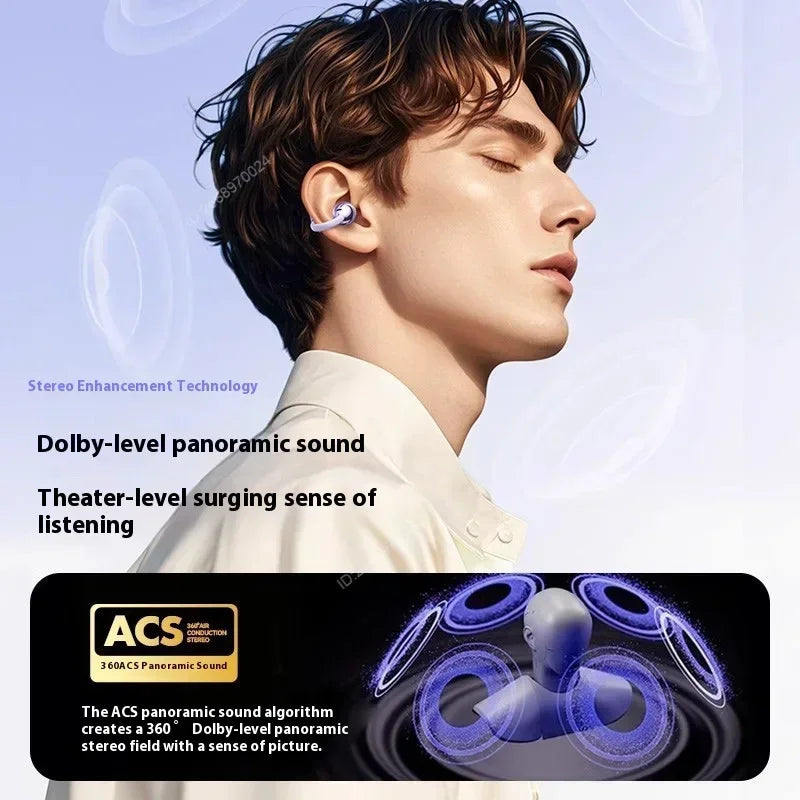 Écouteurs Clip-On Q71 OWS Son 360° ACS ANC IA 32H USB-C – CLEVI Paris
