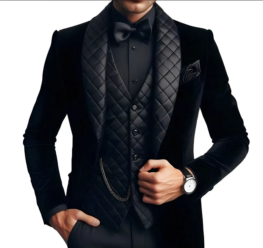 Costume homme noir trois pièces ajusté – CLEVI Paris