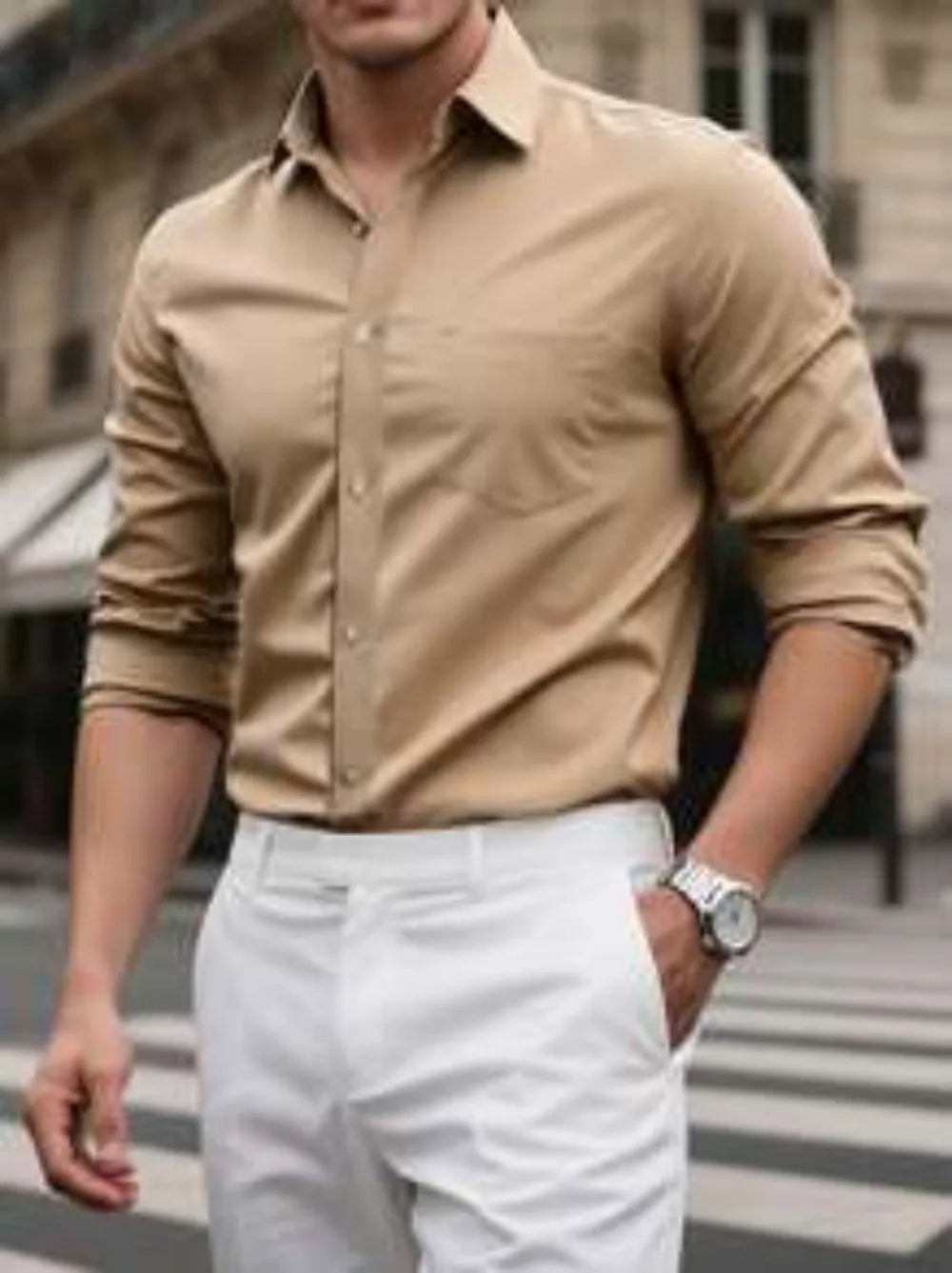 Chemise homme business unie en soie – CLEVI Paris