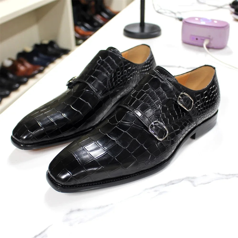 Chaussures homme à double boucle en cuir – CLEVI Paris