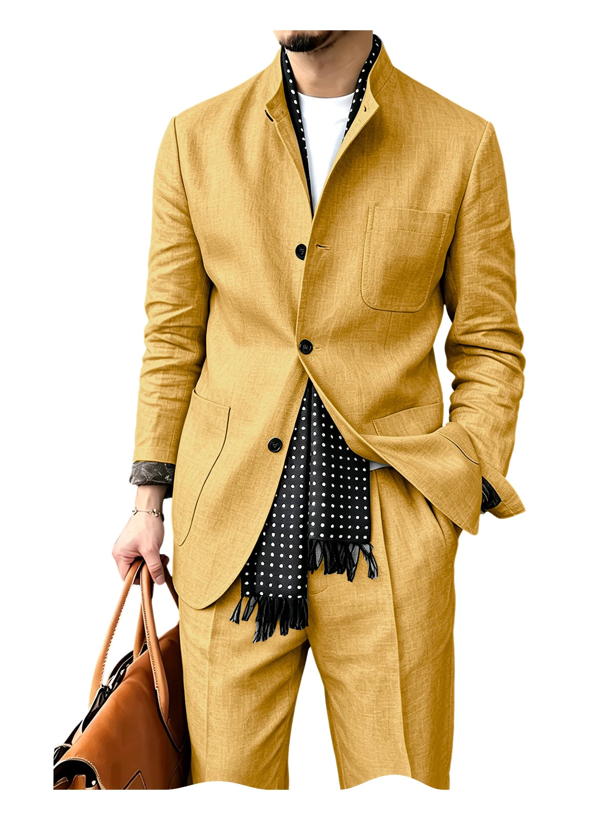 Costume homme 2 pièces en lin, veste et pantalon – CLEVI Paris