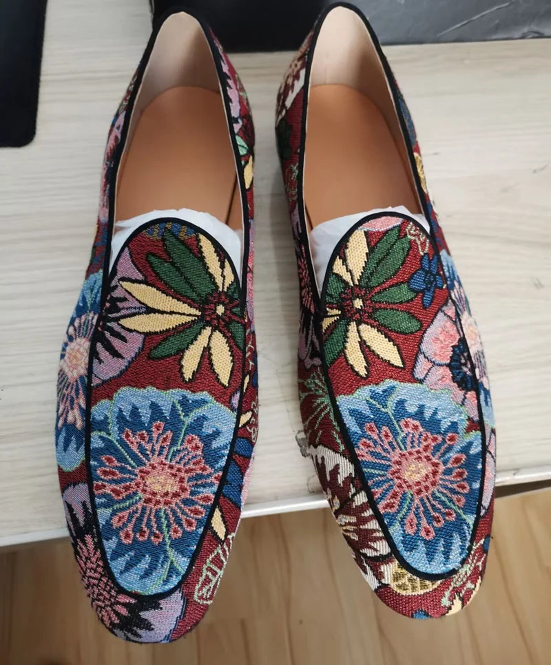 Mocassins homme LTTL à motif floral – CLEVI Paris
