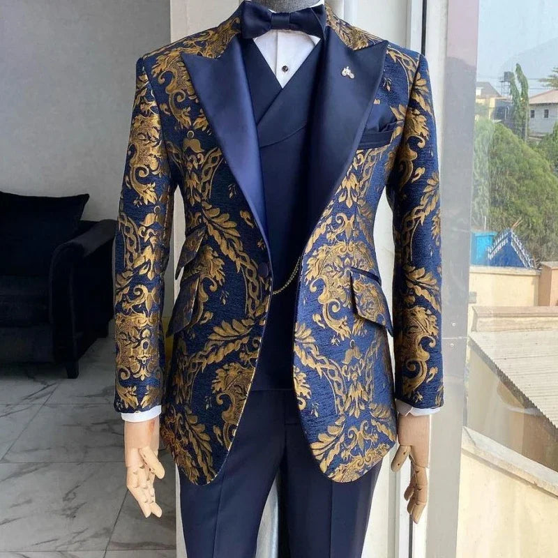 Smoking Homme Jacquard Floral – CLEVI Paris