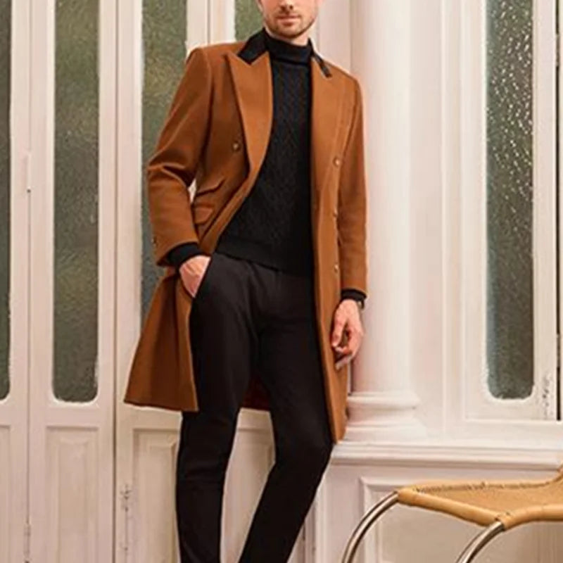 Manteau homme long croisé – CLEVI Paris