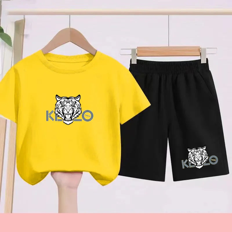 Ensemble enfant imprimé à col rond – CLEVI Paris