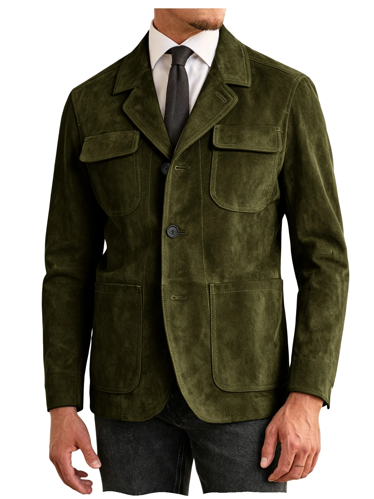 Veste Safari Suédine Homme – CLEVI Paris