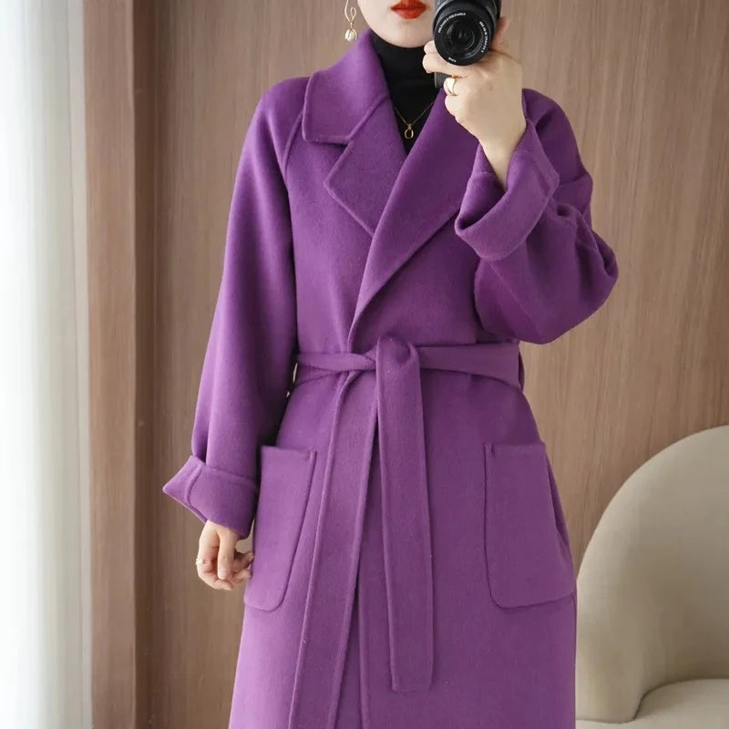 Manteau long ceinturé femme – CLEVI Paris