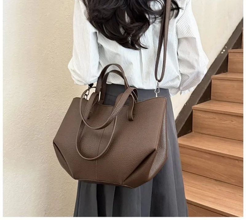 Grand Sac Cabas Femme Simili Cuir Anse Large Fermeture Aimantée – CLEVI Paris