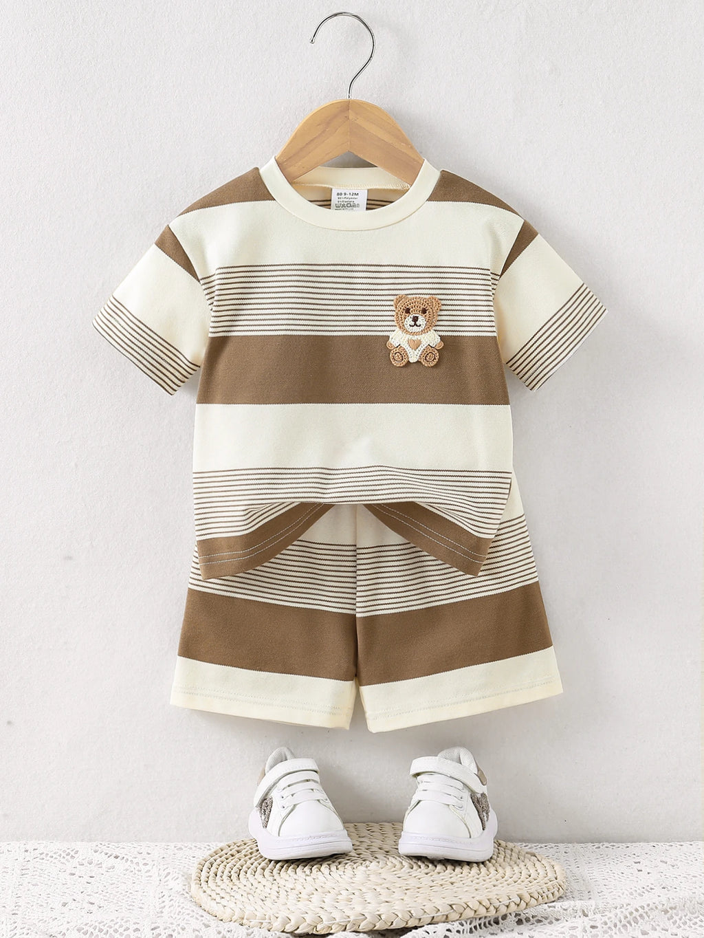 Ensemble bébé rayé T-shirt et short – CLEVI Paris
