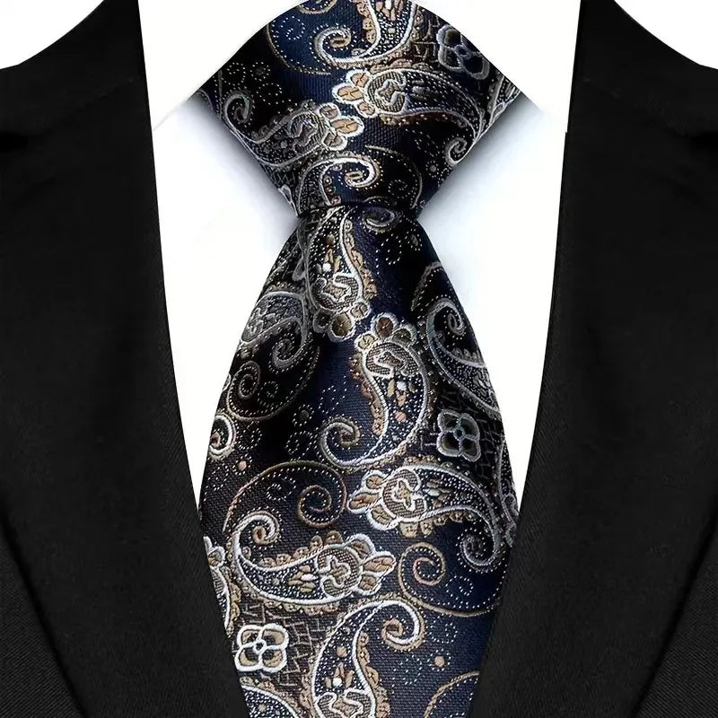 Cravate homme motif cachemire en polyester – CLEVI Paris