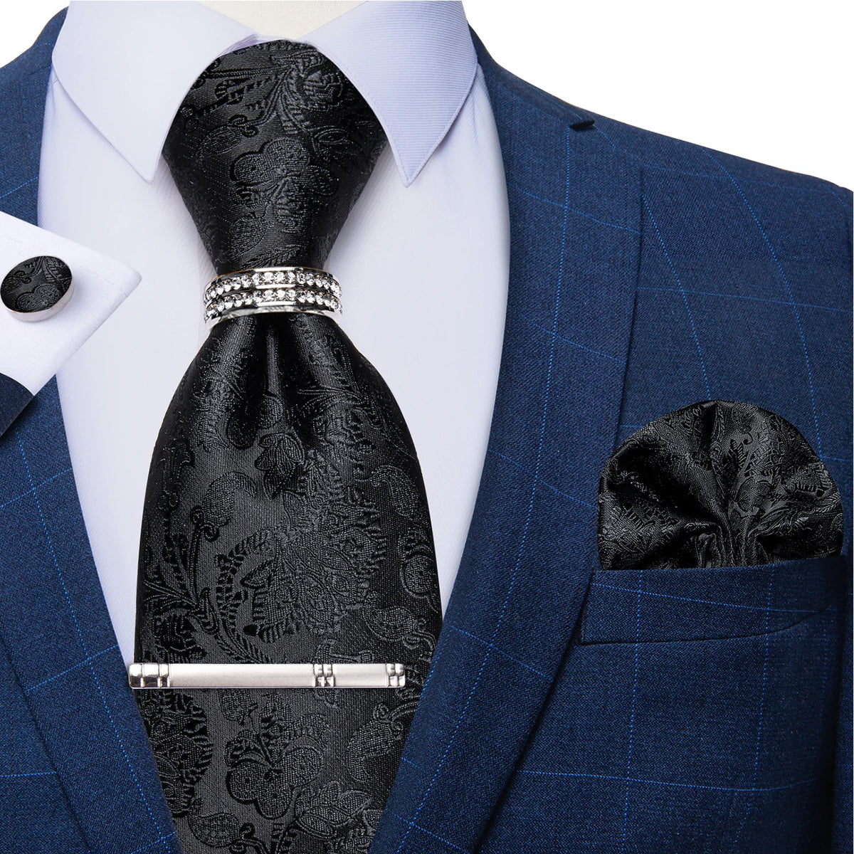 Coffret cravate homme, pochette et anneau – CLEVI Paris