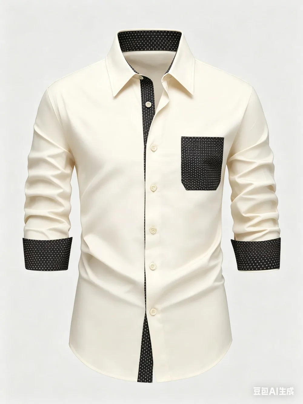 Chemise homme à pois et détails contrastés – CLEVI Paris