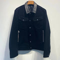 Veste homme noire effet velours à col contrastant – CLEVI Paris