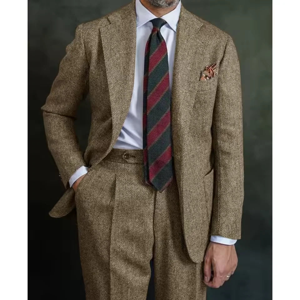 Costume homme à chevrons deux pièces – CLEVI Paris