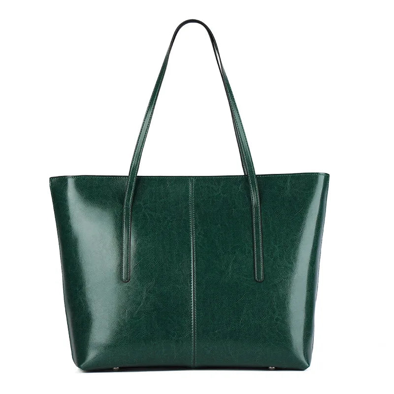 Tote Bag Cuir Véritable Femme Grande Capacité Bureau Style Vintage Élégant – CLEVI Paris