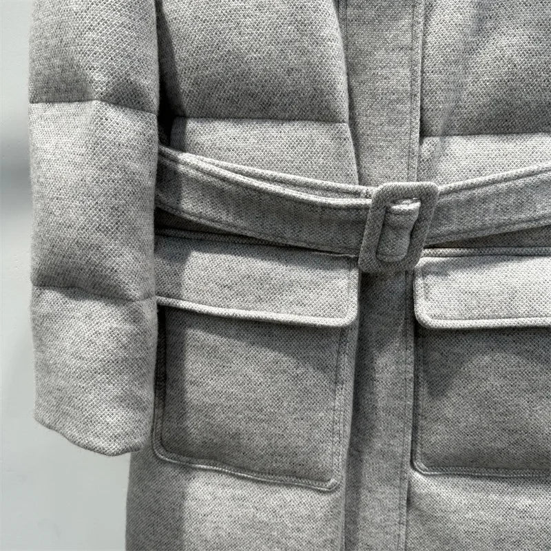Doudoune Femme Hiver Mi-Longue à Ceinture – CLEVI Paris