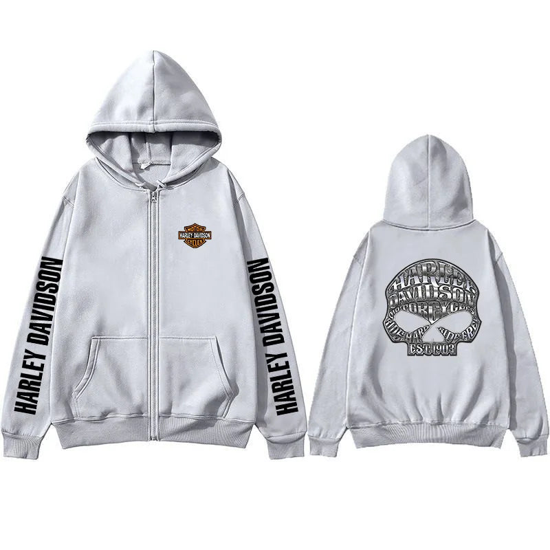 Sweatshirt Zippé à Capuche Harley Davidson – CLEVI Paris