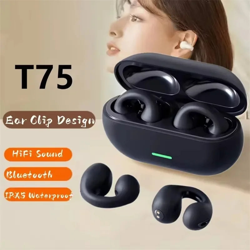 Écouteurs TWS T75 Tactile Bluetooth Sport HiFi – CLEVI Paris