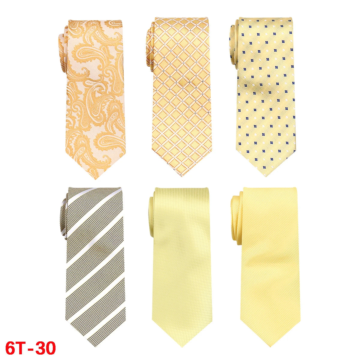 Lot de 6 cravates homme jacquard – CLEVI Paris