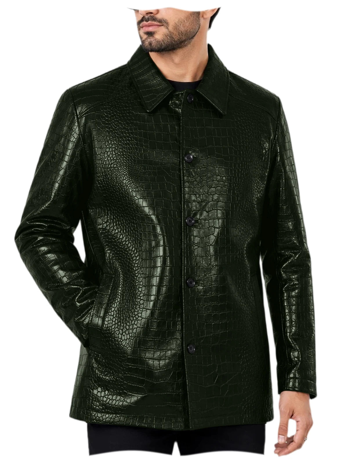 Blazer homme simili cuir motif crocodile – CLEVI Paris
