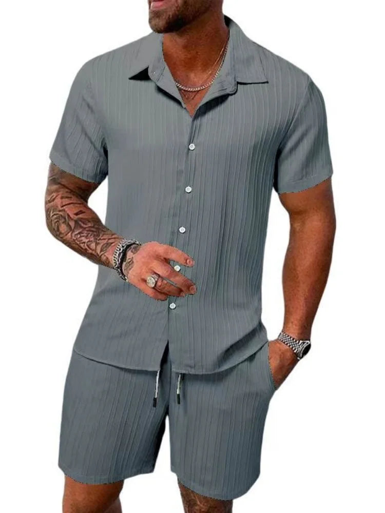 Ensemble homme chemise et short de plage – CLEVI Paris