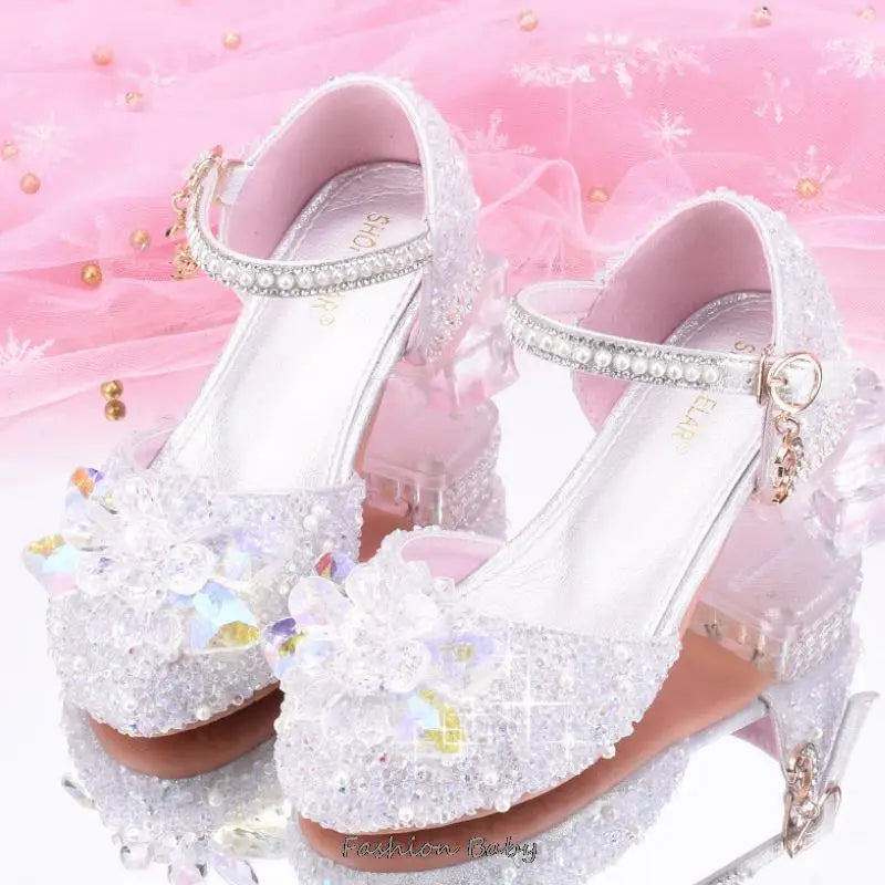 Sandales de cérémonie enfant à strass – CLEVI Paris
