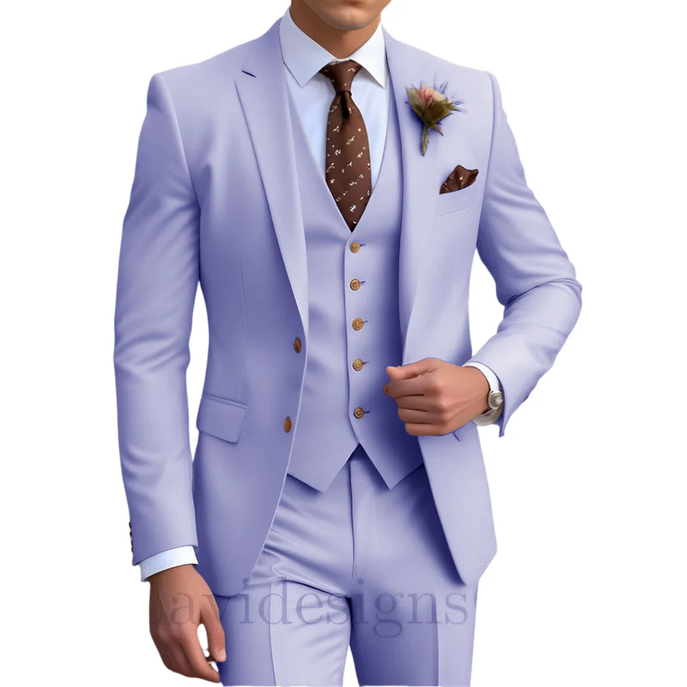 Costume homme 3 pièces, coupe droite plissée – CLEVI Paris